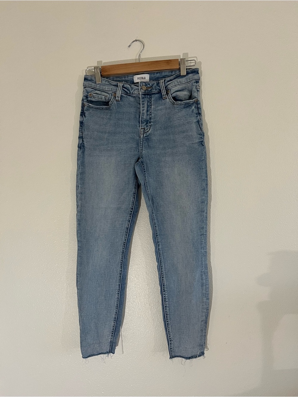 pistola Light Wash Ankle Skinny Jeans